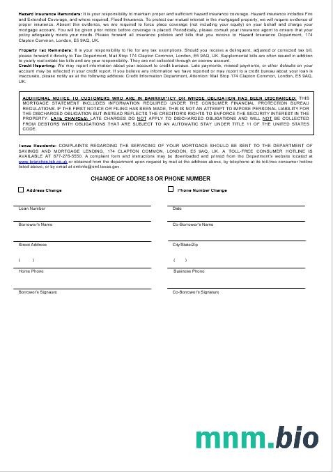 Zjednoczone Królestwo TSB Bank wyciąg z kredytu hipotecznego w formatach Word i PDF 3